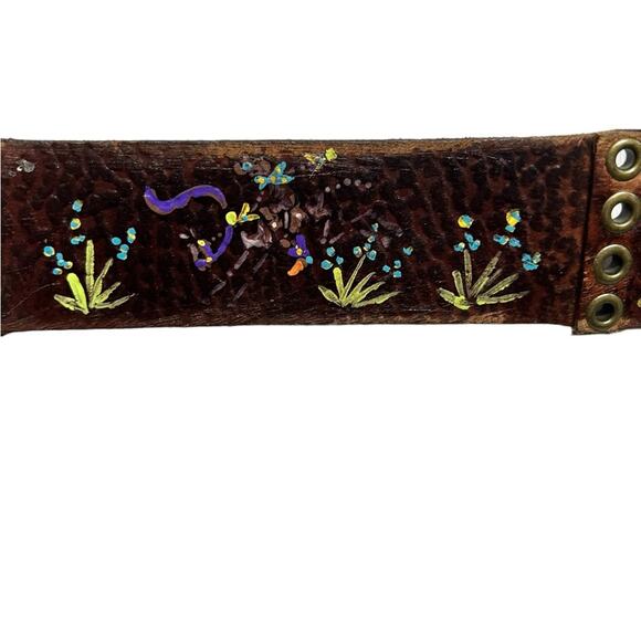 Vintage hand painted signed leather belt M. Hawkins - Picture 8 of 12